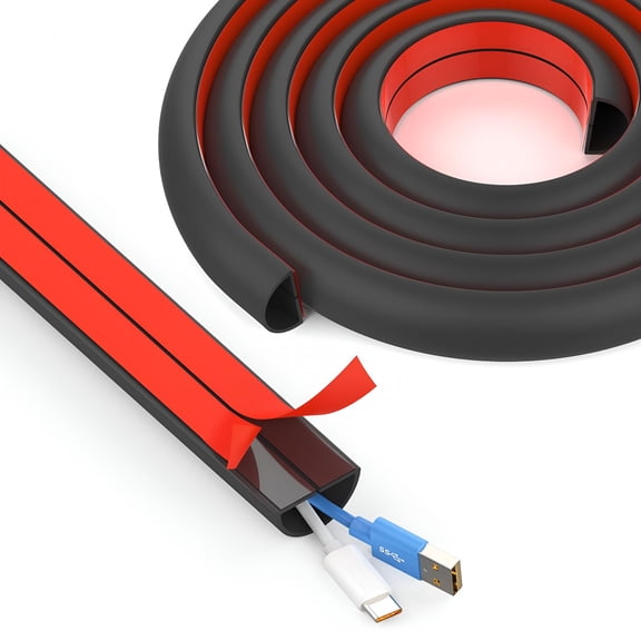 ICERUN 78 Inch Wall Cord Hider, Self-Adhesive Cable Management Raceway, Flexible PVC Wire Concealer for Home and Office