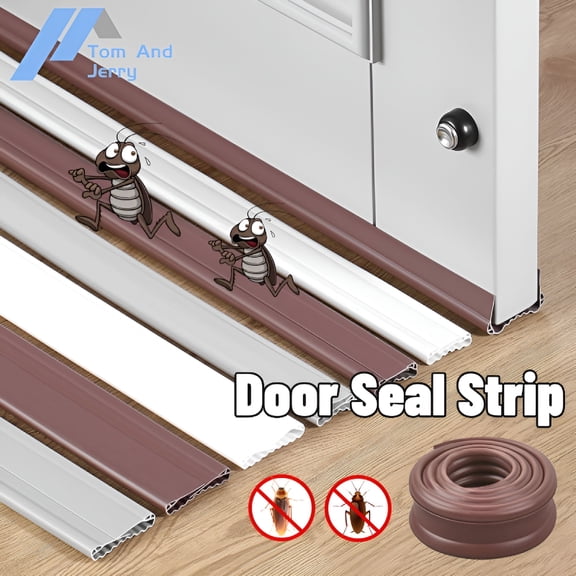 ICERUN Adjustable Door Bottom Seal Strip Weatherstrip Under Door Draft Stopper Anti-Cold One Side Gap Blocker Foam Weather Strip Tools