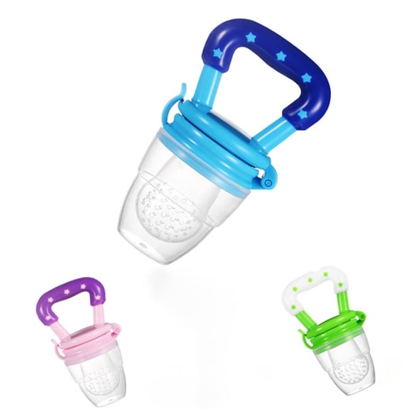 ICERUN Baby Food Feeder, Premium Silicone Baby Fruit Feeder with Pacifiers, 3-Pack