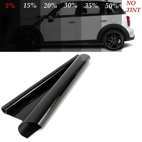 ICERUN Blackout Car Window Film: Light Blocking, Privacy Anti-UV Heat Control Reflective Glass Tint-Dark Black Car Window Tint Film Glass Car Solar Protection Film (118x20in)