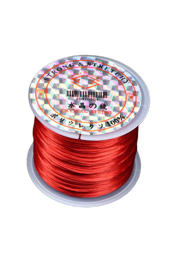Bracelet String,Bead-Friendly Stretchy Bracelet String,Slip-Resistant Knot Elastic String,Red