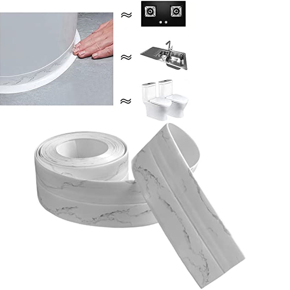 ICERUN Caulk Strip, 1.5" x 10.5Ft PVC SelfAdhesive Flexible Trim Sealing Tape, Caulk Sealer