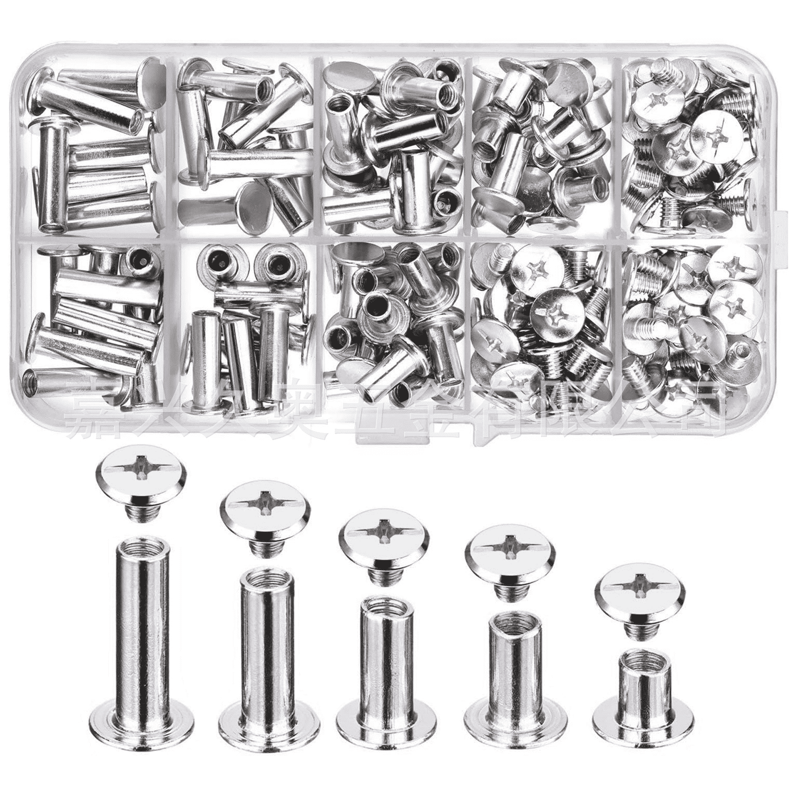 ICERUN Chicago Screws Binding Screws Studs Rivets Shoulder Holster Book Binding Leather Glue Silver