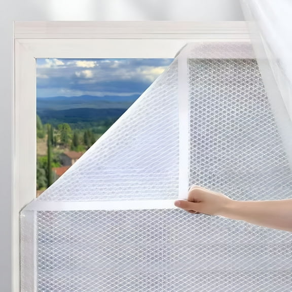 ICERUN Clear Plastic Window Insulation Film - Double Seal, Windproof & Thermal Insulating - DIY Installation Kit for Drafty Windows - 6 Sizes Available - Transparent, Reusable & Energy-Saving