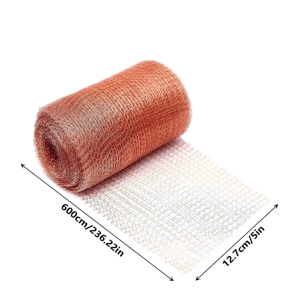 ICERUN Copper Mesh Rodent Control,5 in X 19.69 Ft Proof Wire Screen Roll for Mice Rat Rodent,Bat&Snail,DIY Blocker Weep Hole Filler&Wool Mouse Trap