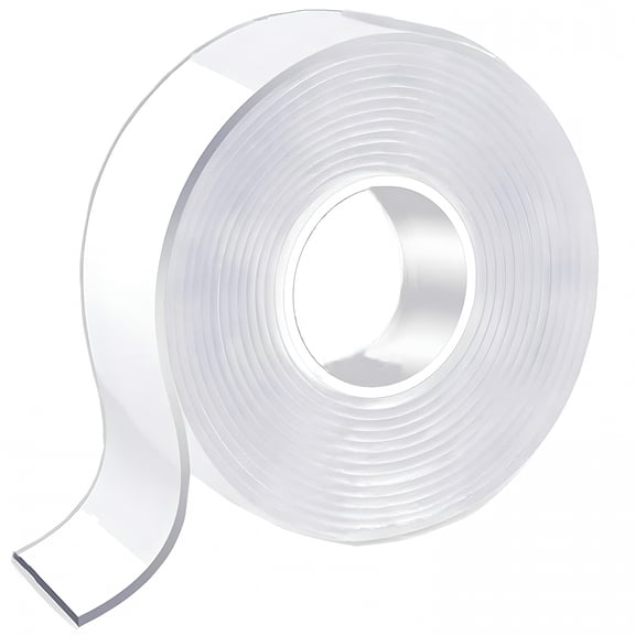 ICERUN Double Sided Tape Heavy Duty,Multipurpose Removable Mounting Tape Adhesive,Reusable Strong Stick Wall Tape Strip Clear Adhesive for Poster Carpet Tape Sticky Items (9.84 feet) - White