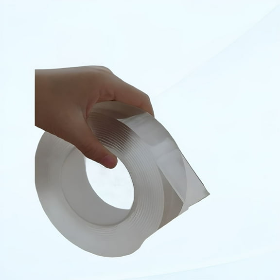 ICERUN Double Sided Tape Removable Adhesive Nano Tape | Heavy Duty Transparent Removable Mounting Strips | Reusable Wall Carpet Adhesive Tape (9.85 FEET)