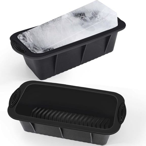 ICERUN Extra Large Ice Block Mold,2Pcs Large Ice Molds for Ice Bath,Silicone Ice Cube Molds for Cold Plunge Or Coolers,10X5X2.6 Inch Ice Tray