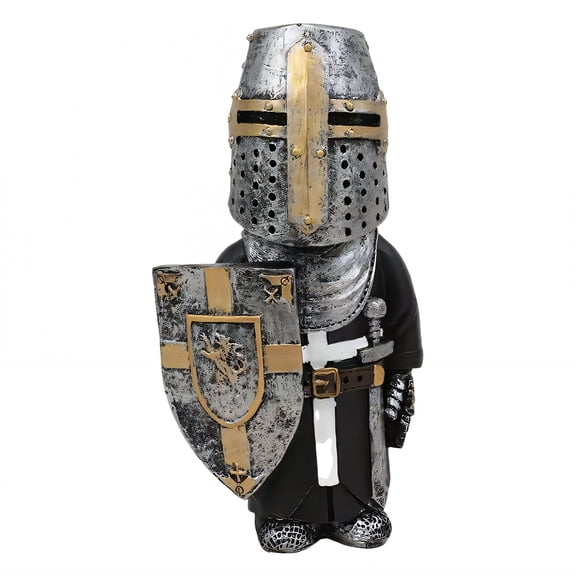 ICERUN Garden Gnomes,Resin Knight with Shield Sculpture Garden Decorations,Garden Guardian Symbol Lawn Ornaments,Style4