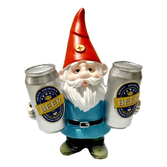 ICERUN Garden Gnomes,Resin Little Dwarf Holding Beer Sculpture Yard Decorations Outdoor,Color Retention Funny Garden Gnomes,Style1