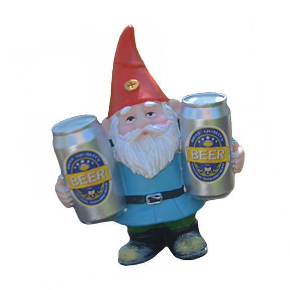 ICERUN Garden Gnomes,Resin Little Dwarf Holding Beer Sculpture Yard Decorations Outdoor,Color Retention Funny Garden Gnomes,Style1
