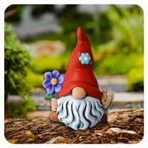 ICERUN Garden Gnomes,Resin Red Faceless Gnome Garden Statues,Compact Biker Figure Gnomes Decorations for Yard,Style1