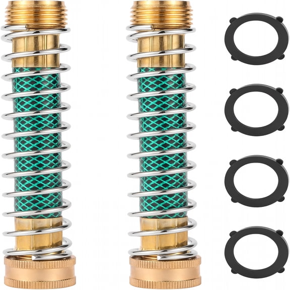 ICERUN Garden Hose Extension Adapter, Hose Kink Protector with Coil Spring garden hose accessories, 2 Pack
