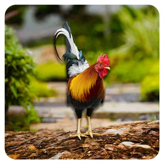 ICERUN Garden Statues,Acrylic Large Rooster Sculpture Garden Art,Vivid Poultry Imagery Yard Decorations Outdoor,Style1