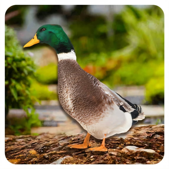 ICERUN Garden Statues,Acrylic Mallard Duck Sculpture Lawn Ornaments,Eco Imitation Poultry Garden Sculptures,Style1