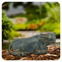 ICERUN Garden Statues,Lying Buffalo Sculpture Resin Animals,Eco Friendly Resin Garden Decor for Outside,Style1