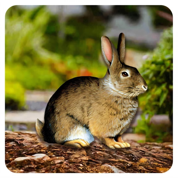 ICERUN Garden Statues,Rabbit Sculpture Resin Animals,Acrylic Material Animal Garden Decor for Outside,Style1