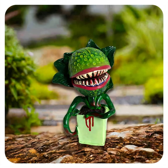 ICERUN Garden Statues,Resin Carnivorous Plant Sculpture Yard Decor,Strange Contrast Effect Outdoor Decorations for Yard