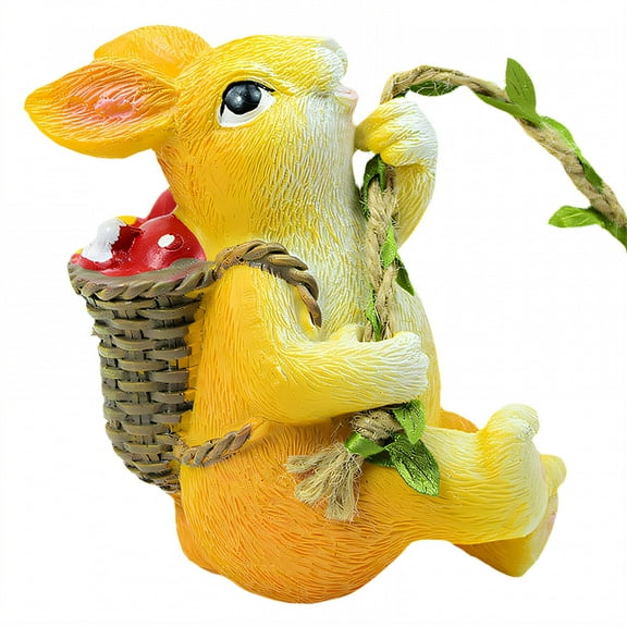 ICERUN Garden Statues,Resin Climbing Bunny Sculpture Garden Decorations,Rockery Decor Outdoor Statues,Style1