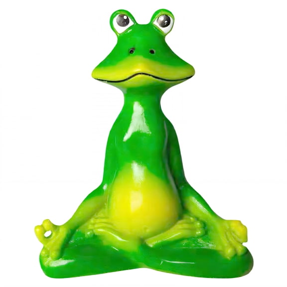 ICERUN Garden Statues,Resin Green Meditating Frog Sculpture Garden Decorations,Zen Frog Outdoor Statues,Style2