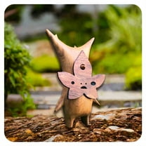 ICERUN Garden Statues,Resin Leaf Face Garden Sculptures,Imitation Wood Grain Texture Yard Decorations Outdoor,Style1