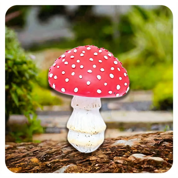 ICERUN Garden Statues,Resin Luminous Mushroom Sculpture Yard Decor,Mushroom Shape Outdoor Decorations for Yard,Style2