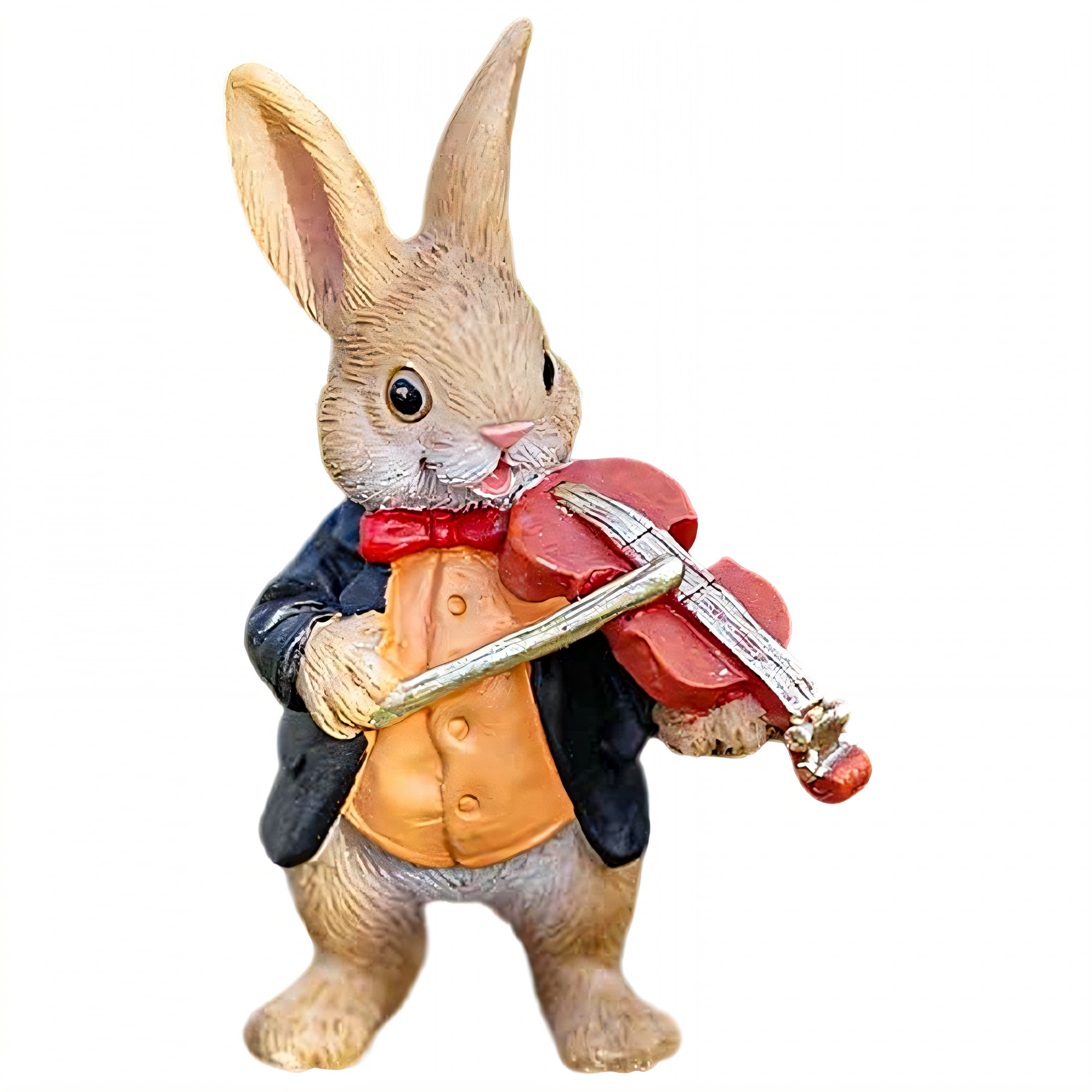 ICERUN Garden Statues,Resin Violin Rabbit Sculpture Yard Decor ...