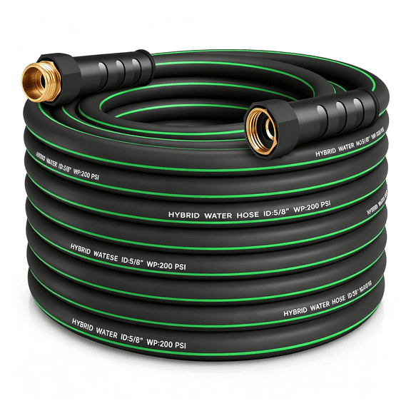 ICERUN Heavy Duty Garden Hose 50Ft,Non-Expandable Flexible Water Hose,Kink Resistant Lightweight Hybrid Hose,Leakproof Hose Male to Female Fittings Garden Hose 50 Ft Heavy Duty Garden Hose