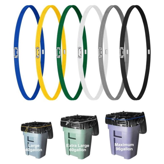 ICERUN Large Rubber Bands for Trash Can Fits Up 40-96 Gallon Extra Large Trash Can Rubber Bands Garbage Can Bands Outdoor Trash Bag Holder Multifunction Bands Buckles of Common Metal
