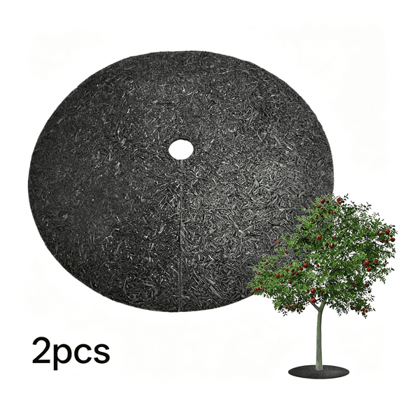 ICERUN Non Woven Tree Rings 36 Inch Round Base Barrier Fabric Cover Degradable Reusable Tree Mulch Rings Landscaping Control Root Protection Degradable Reusable Tree Mulch Rings