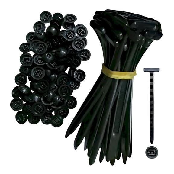 ICERUN Nylon Universal Cable Tie Buckle  100% Heavy Duty Self-Locking Zip Ties Holder with Pin & Button Design, Cable Ties Tool Fasteners for Car Body, UV Resistant Zipties, 50PC