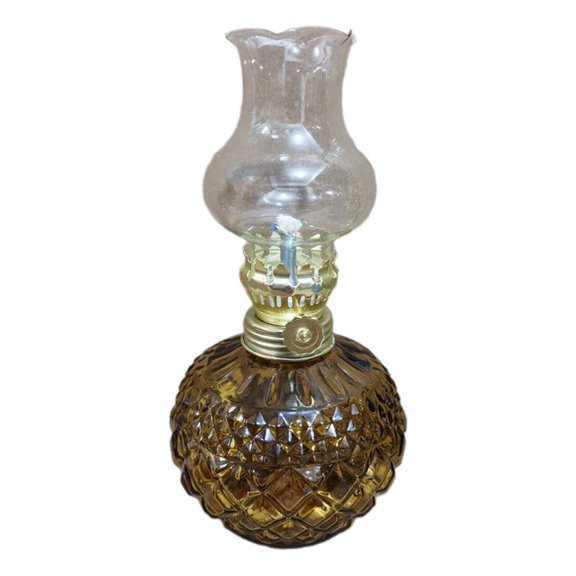 ICERUN Oil Lamp Gradient Colored Glass Kerosene Lamp Retro Indoor Oil Lamp Rustic Lamp Teal