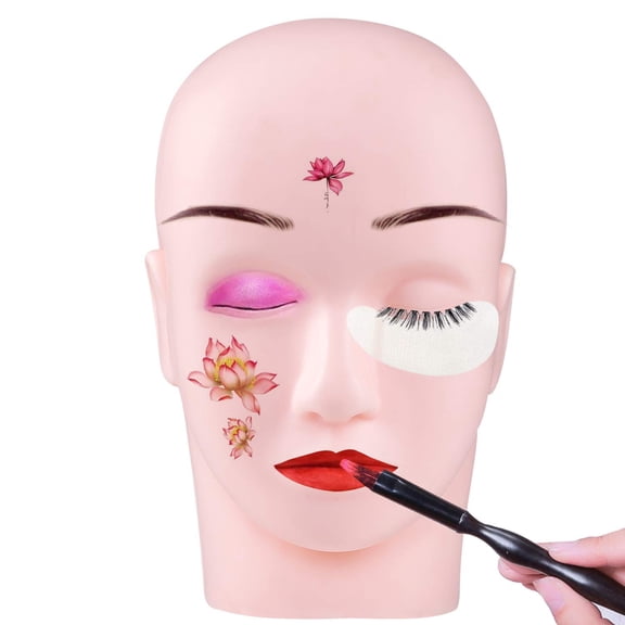 ICERUN Pro Training Mannequin Flat Head Practice Make Up Eye Lashes Eyelash Extensions,Practice Training Head Manikin Cosmetology Mannequin Doll Face Head Manikin Head