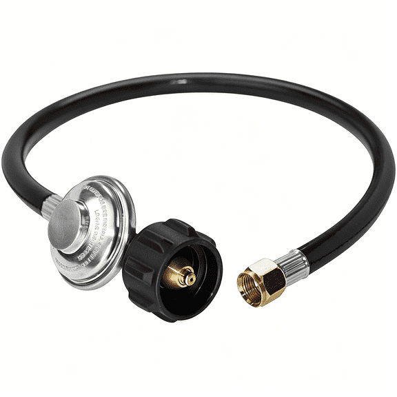 ICERUN Propane Regulator and Hose Universal Grill Regulator Replacement Parts, Qcc1 Hose and Regulator for Most Lp Gas Grill Heater and Fire Pit Table, 2 Feet
