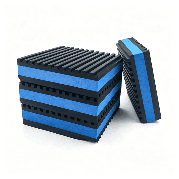 ICERUN Rubber Anti-Vibration Isolator Pads,Heavy Duty Blue Pad for Air Conditioner,Compressors,Hvac,Treadmills Etc(2'' X 2'' X 7/8'') Heavy Duty Anti Vibration Pads
