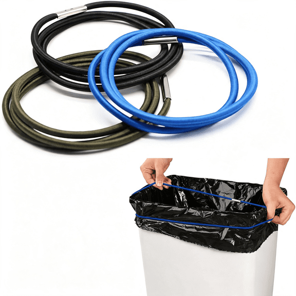 ICERUN Rubber Bands, Trash Can Bands for 13 to 30 Gallon Garbage Cans, Durable Trash Bag Bands Elastic Bands to Hold Trash Can Bags in Place, Black, Blue, and Olive Green