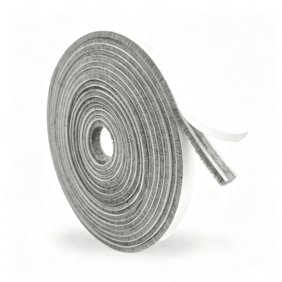 ICERUN Self Adhesive Weather Stripping for Windows and Doors,0.35" X 33 Ft Soundproofing Door Brush Seal Draft Stopper,Gray Insulation Seal Strip for Summer Heat,Winter Draft Blocker,0.2" Thick