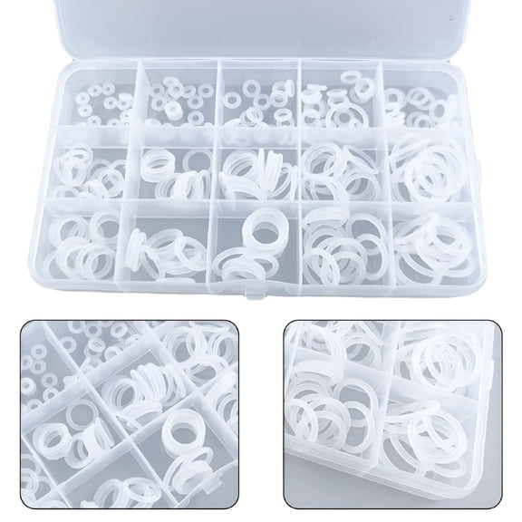 ICERUN Silicone Rubber O-Ring Assortment Kit,White,Metric Sealing Gasket Set,225 Pieces
