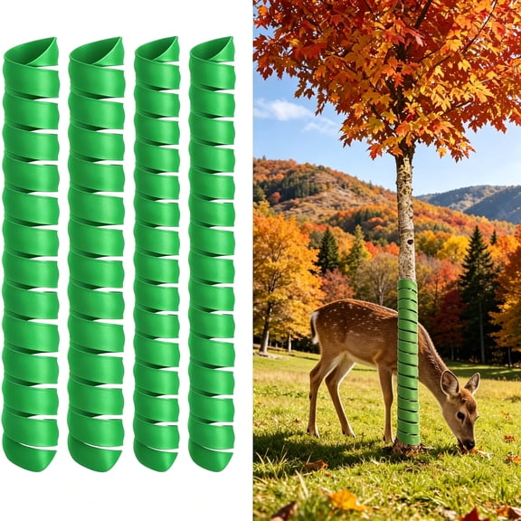 ICERUN Spiral Tree Guards 4 Pack - Stop Animals, Mowers & Frost - 2 Sizes for Saplings & Fruit Trees - Flexible, Cuttable, Breathable