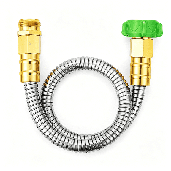 ICERUN - Stainless Steel Metal Hose,2 Feet,No Kink,Short Garden Hose Metal