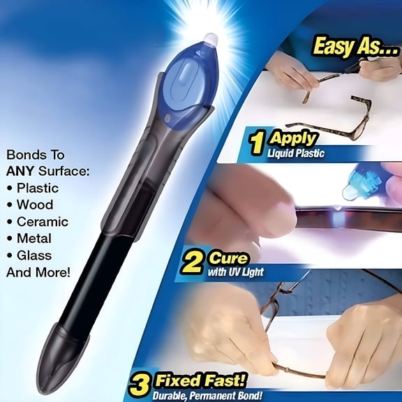 ICERUN UV Glue Kit with Light, Quick Liquid Bonding Welding Repair Tool