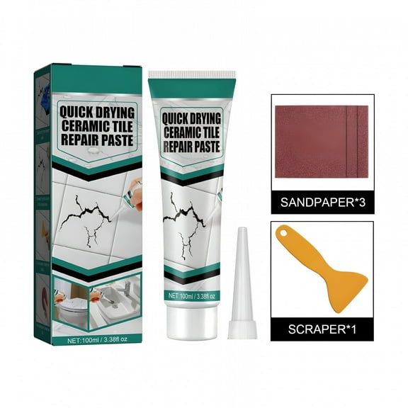 BANIRO Ceramic Tile Paste Bathtub Furniture Toilet Crack Ceramic Tile Quick Drying Adhesive 100 Tile Tub Sink and Shower Repair Kit for Holes,Cracks
