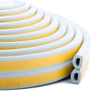 ICERUN Weather Stripping Door Seal Strip,High Density Foam Tape,Doors and Windows Insulation Soundproofing Weatherproof,Self Adhesive Rubber Weatherstrip Door Seal Strip 9mm X 6mm X 19.6ft