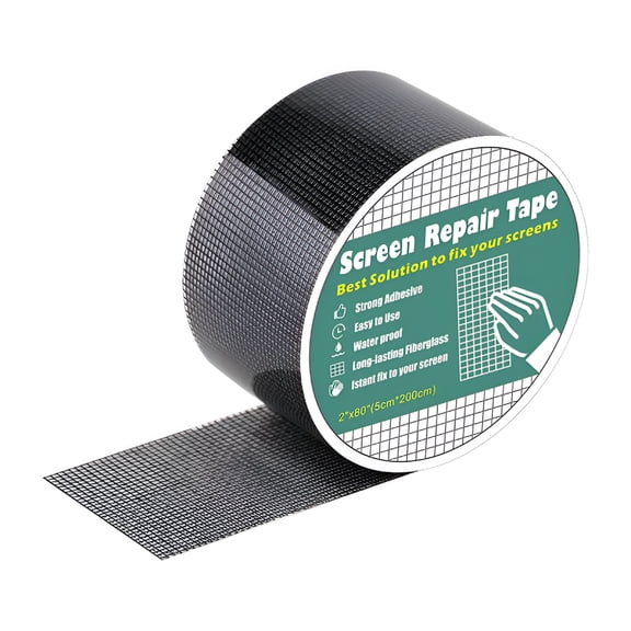 ICERUN Window Screen Repair Tape, Fiberglass Mesh Adhesive Patch for Doors, Tents, and Pool Screens, Waterproof Weather-Proof Fix