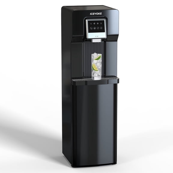 ICEVOKE Bottom Loading Room & Cold Water Cooler Dispenser with Ice Maker for 5 Gallon Bottle