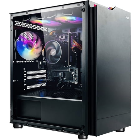 ICEWOLF Gaming PC AMD Ryzen 5 5600 3.7GHz RX 580 8GB, 16GB DDR4, 1TB SSD, 3RGB Fans, Win 11 Pro Ready, Gaming Desktop Computer