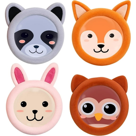 ICEWRAPS 4 Round Reusable Bead Gel Packs with Soft Cloth Cover - Hot Cold Boo Boo Pack for Kids Injuries - First Aid and Pain Relief - 4 Pack