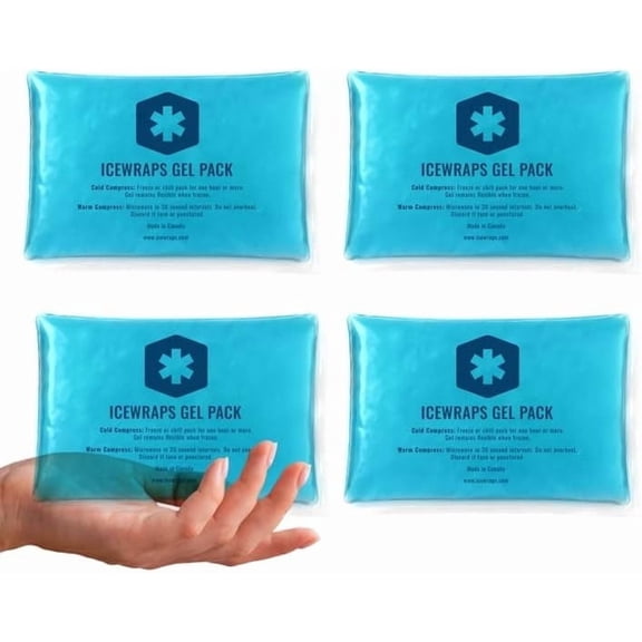 ICEWRAPS 5x7 Gel Ice Packs For Injuries Reusable , Hot Cold Gel Pack for Injuries, Pain Relief, and Migraines , Soft Ice Pack For Arm, Leg, and Back Brace , Flexible Gel Compress Ice Packs , Pack of