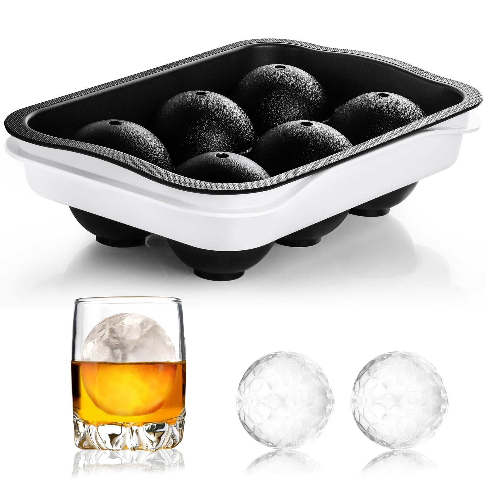 4 Large Silicone Ice Molds Cocktail Whiskey Ice Ball Maker Tray DIY Round  Mould Kitchen Bar Accessories Supplies
