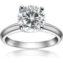 ICFL Round Cut Moissanite Anniversary Ring 14K White Gold Plated 2.5ct Moissanite Engagement Ring 5